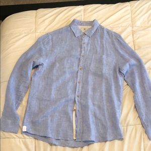 Resort collection linen shirt blue men’s L
